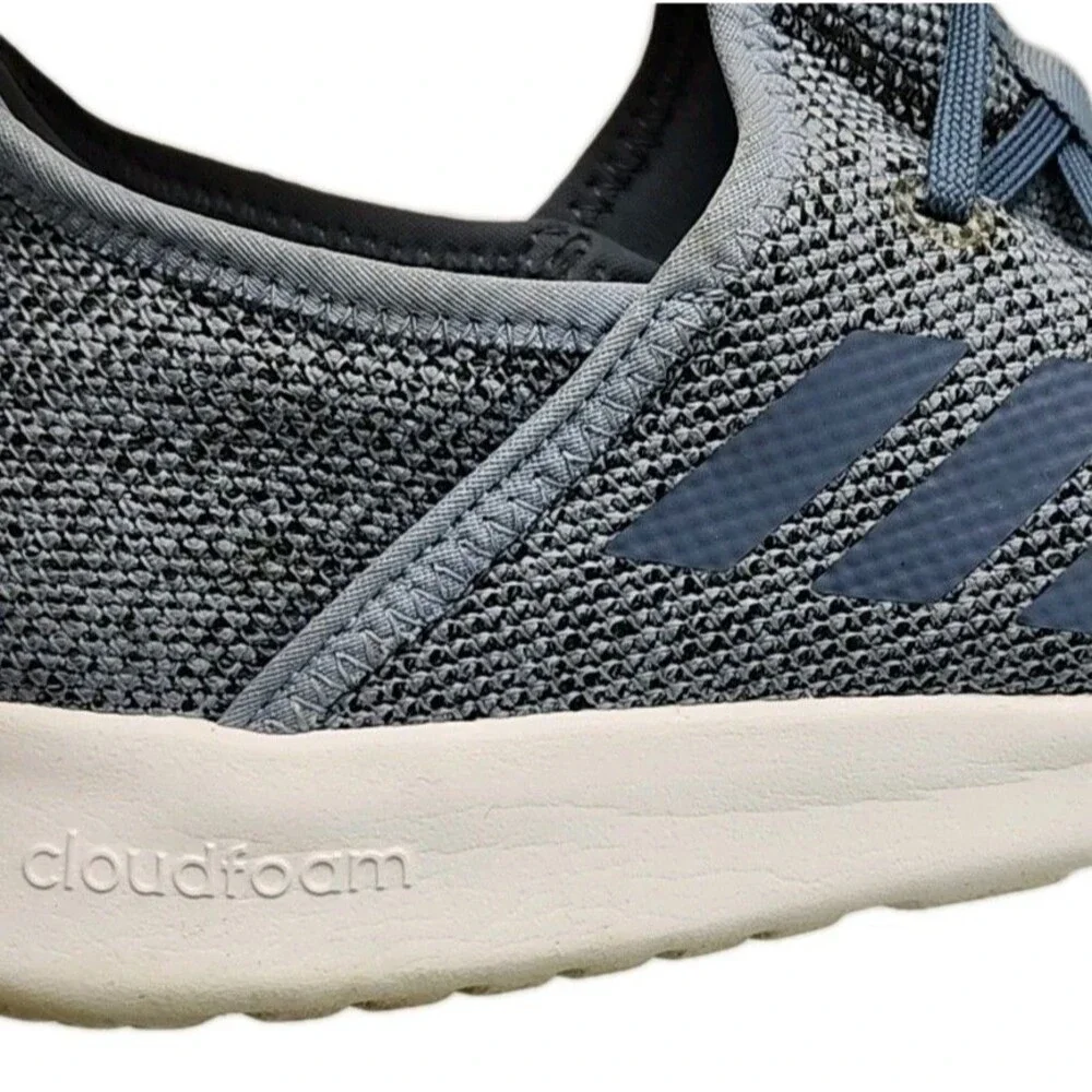 Adidas Cloudfoam Pure Sneaker Blue Running Shoe Slip-On Womens Size 10 B43628